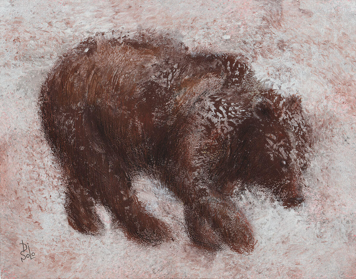 &quot;Ursula&quot; - translates to female bear or she-bear (acrylic, mixed media)