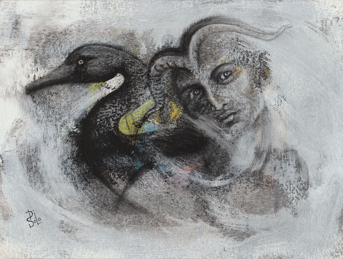 &quot;The Legend of the Faun and the Black Swan&quot; (acrylic, mixed media)